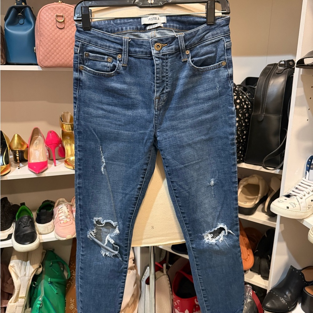 Pistola Blue Skinny Distressed Jeans